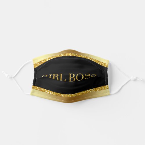 Girl Boss Black and Gold Adult Cloth Face Mask