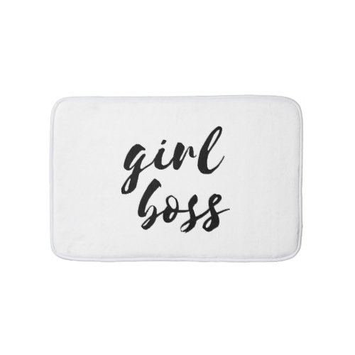 Girl boss black font bath mat