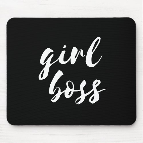 Girl boss black mousepad