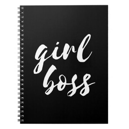 Girl boss black notebook