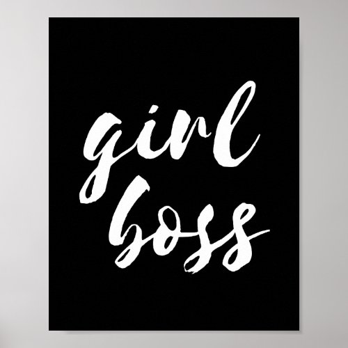 Girl boss black poster