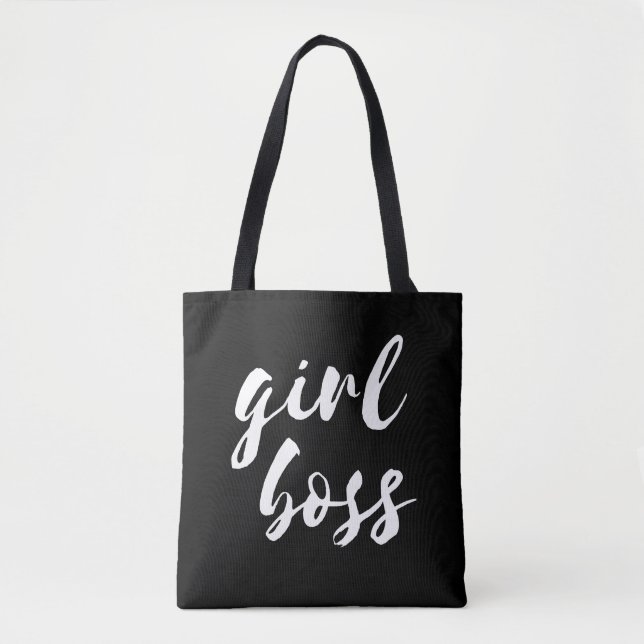 Girl boss black tote bag (Front)