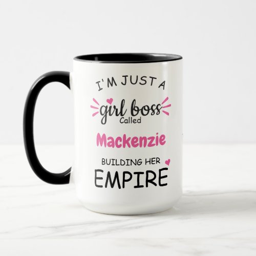 Girl Boss Building Her Empire Add Name Fun Chic Mug
