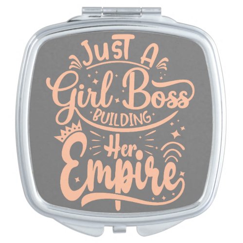Girl Boss Building Her Empire Word Art  Compact Mirror