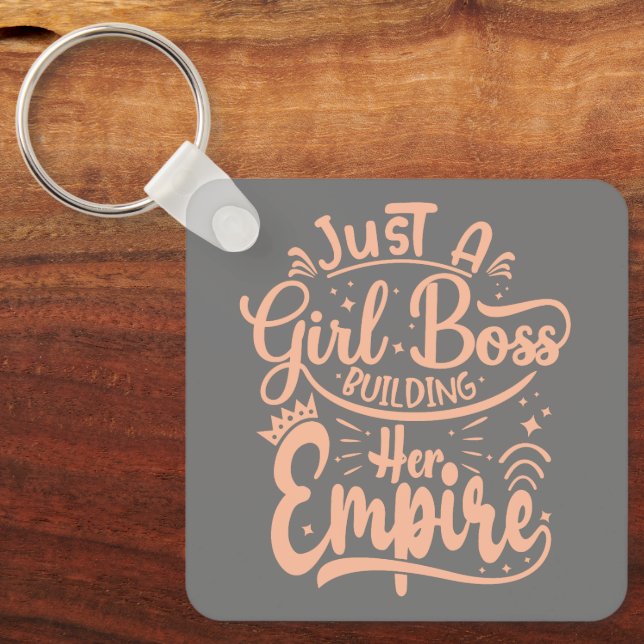 Girl Boss Building Her Empire Word Art  Keychain (Front)