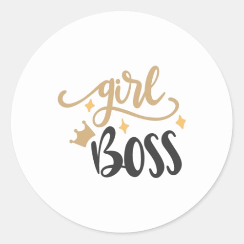 Girl boss classic round sticker