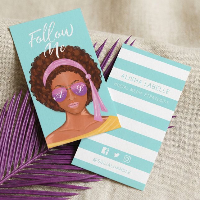 Girl Boss Content Creator Social Media Influencer  Business Card (Girl Boss Content Creator Social Media Influencer Business Card)