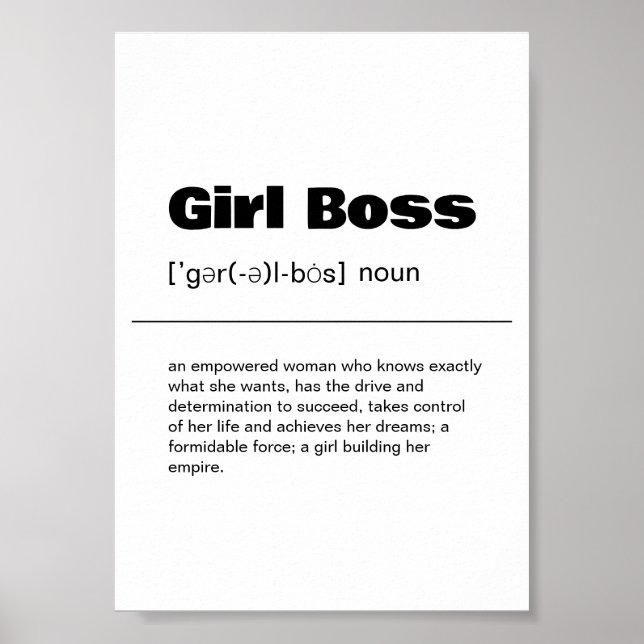 Girl Boss Definition Wall Art Print (Front)