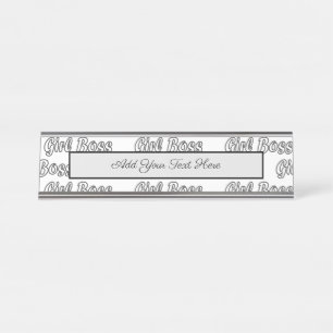 Girl Boss Empowered Lady Entrepreneur Feminism Desk Name Plate