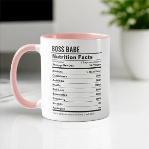 Girl Boss Female Entrepreneur Nutrition Facts Work Mug