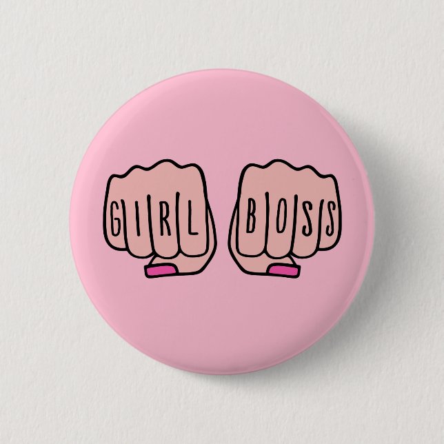 Girl boss female hands button (Front)
