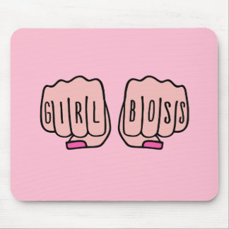 Girl boss female hands mouse pad