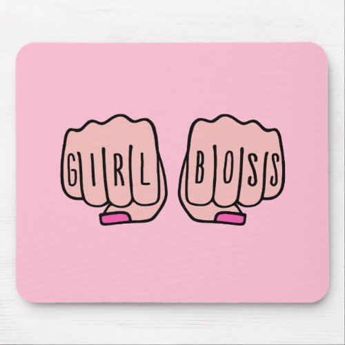 Girl boss female hands mouse pad