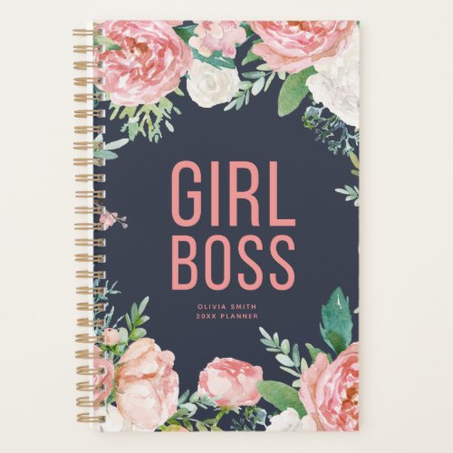 Girl Boss  Floral Personalized Planner