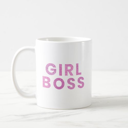 Girl Boss Glitter Purple Modern Girly Chic Coffee Mug