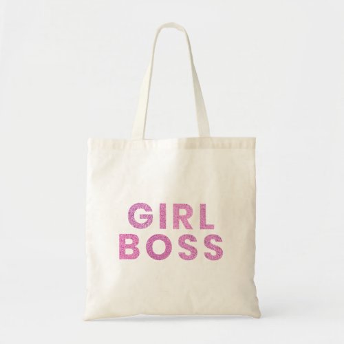 Girl Boss Glitter Purple Modern Girly Chic Tote Bag
