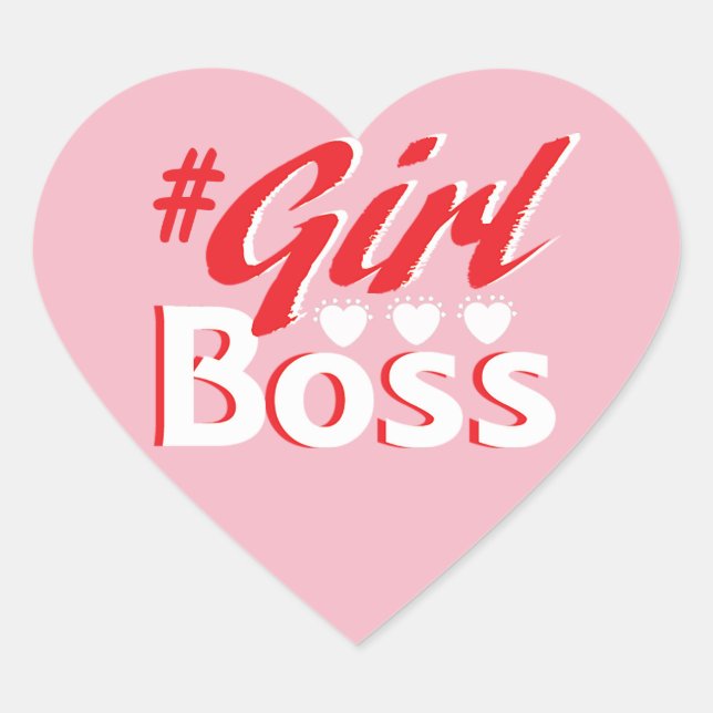 Girl Boss Heart Sticker (Front)