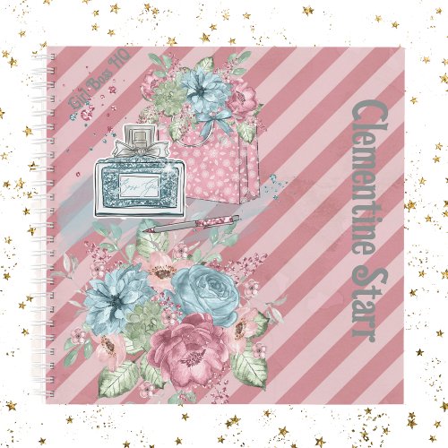 Girl Boss HQ Floral Pink Stripes Planner Notebook