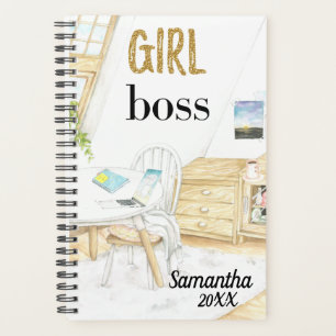 Girl Boss office Monogram Name Personalized Planner
