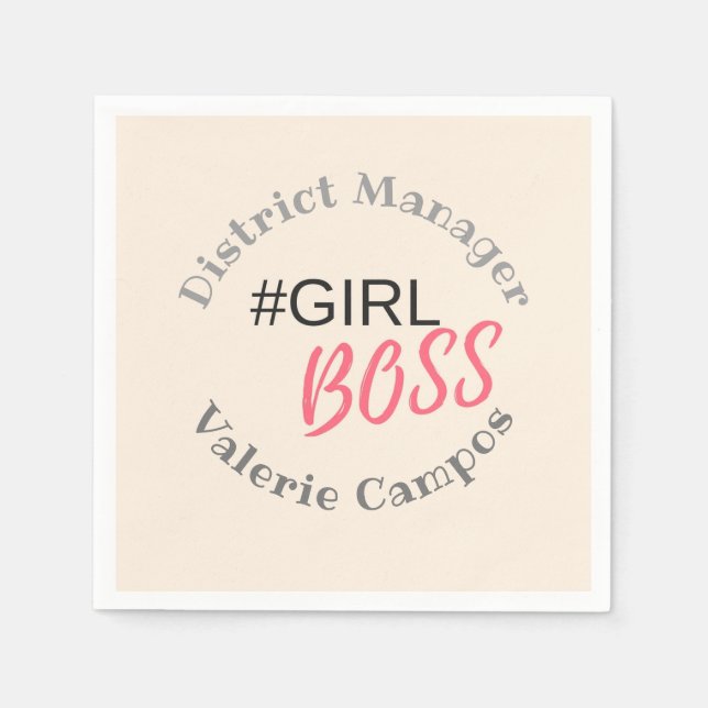 Girl Boss Personalized Napkins (Front)