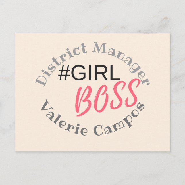 Girl Boss Personalized Postcard (Front)