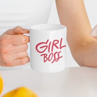 Girl Boss Red Bold Typography Feminine Girly Coffee Mug