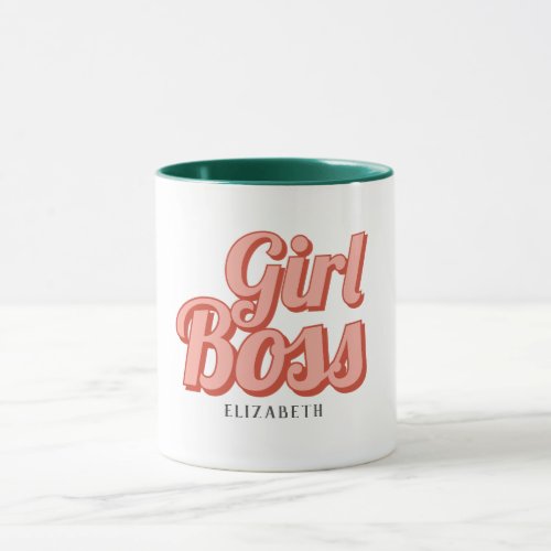 Girl Boss Retro Customized name Coffee Mug