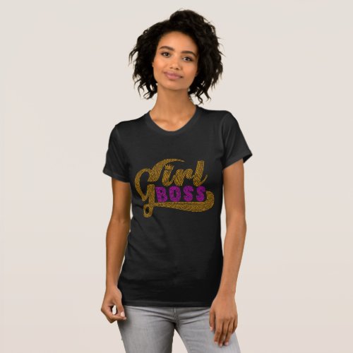 Girl Boss Rhinestone Funny T_Shirt