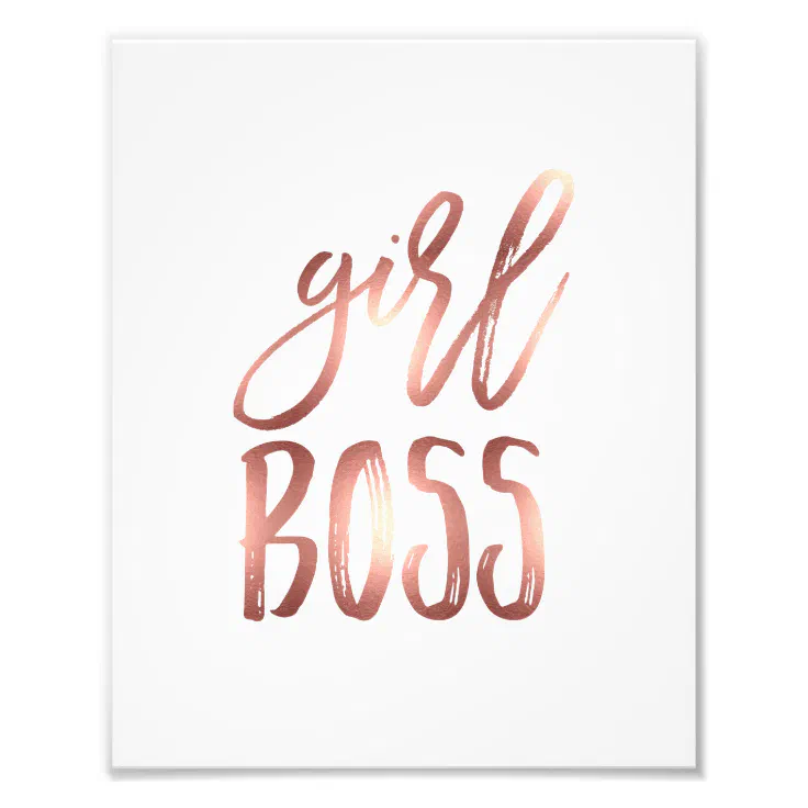 Girl Boss | Rose Gold Art Print | Zazzle