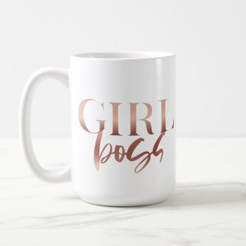 Girl Boss  Rose Gold Black Text  Coffee Mug