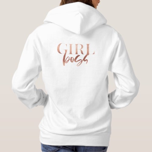 Girl Boss  Rose Gold Black Text  Hoodie