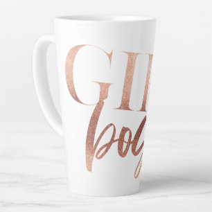 Girl Boss Rose Gold Black Text Latte Mug
