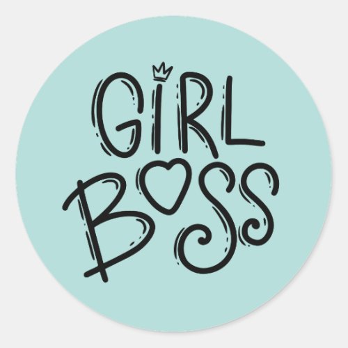 GIRL BOSS SELF LOVE AFFIRMATION QUOTES  CLASSIC RO CLASSIC ROUND STICKER