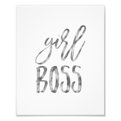 Girl Boss  Silver Art Print