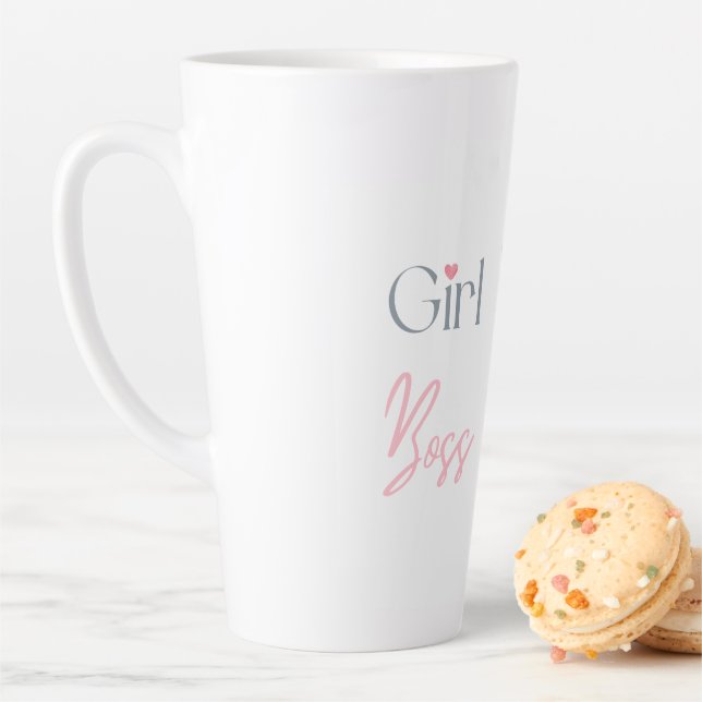 Girl Boss Text Design For Coffee or Tea  Latte Mug (In Situ)