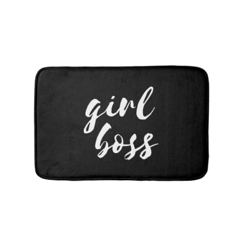 Girl boss white font bath mat