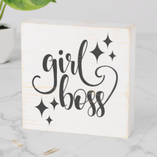 Girl Boss Wood Box Sign