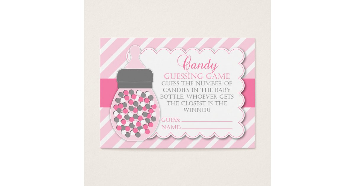 Girl Bottle Baby Shower Guessing Game Zazzle