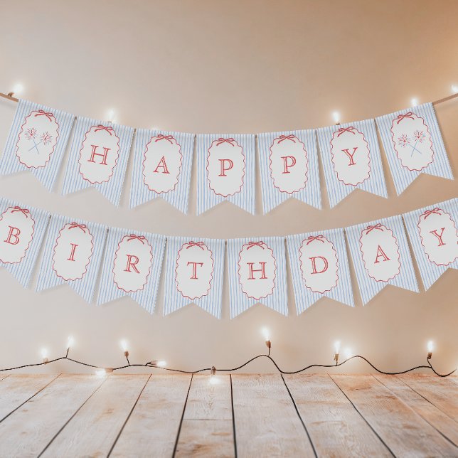 Girl Bow 4th of July Birthday Banner (Creator Uploaded)