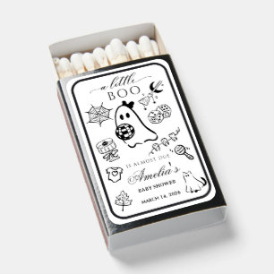 Girl bow Ghost Halloween Little Boo Baby Shower Matchboxes