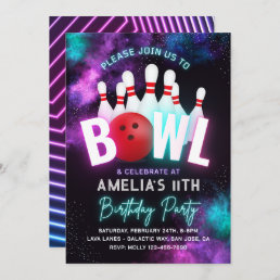 Girl Bowling Party Invitation | Bowling Invitation