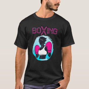 Girl Boxer Woman Boxing Hot Pink Boxing Gloves T-Shirt