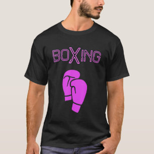 Girl Boxer Woman Boxing Hot Pink Boxing Gloves T-Shirt