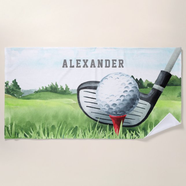 Girl Boy Golf Summer Beach Towel (Front)