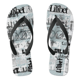 Girl Boys NAME Gifts Accessories Sage Green Flip Flops