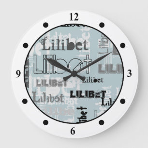 Girl Boys NAME Gifts Accessories Sage Green Large Clock