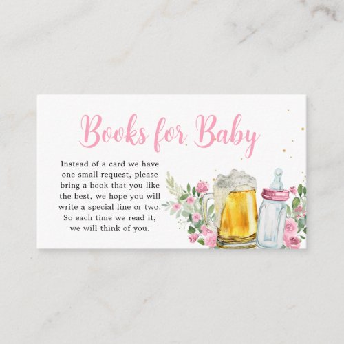 Girl Brewing Beer and Bottle Books for Baby Enclosure Card