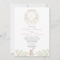 Girl Bunny Baby shower invitation
