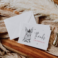 Girl Bunny Birthday Thank You Card