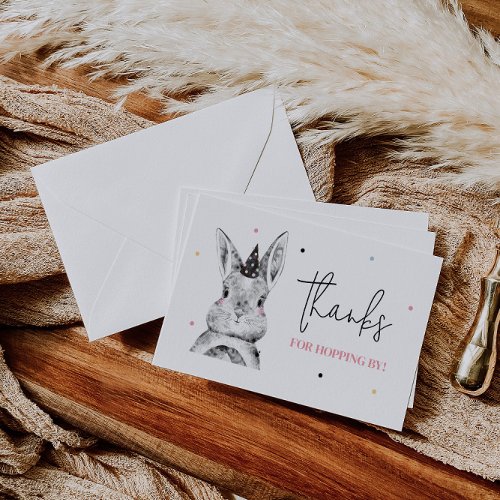 Girl Bunny Birthday Thank You Card